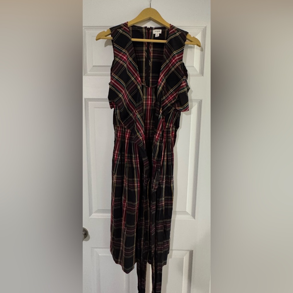 Tartan V-neck wrap dress